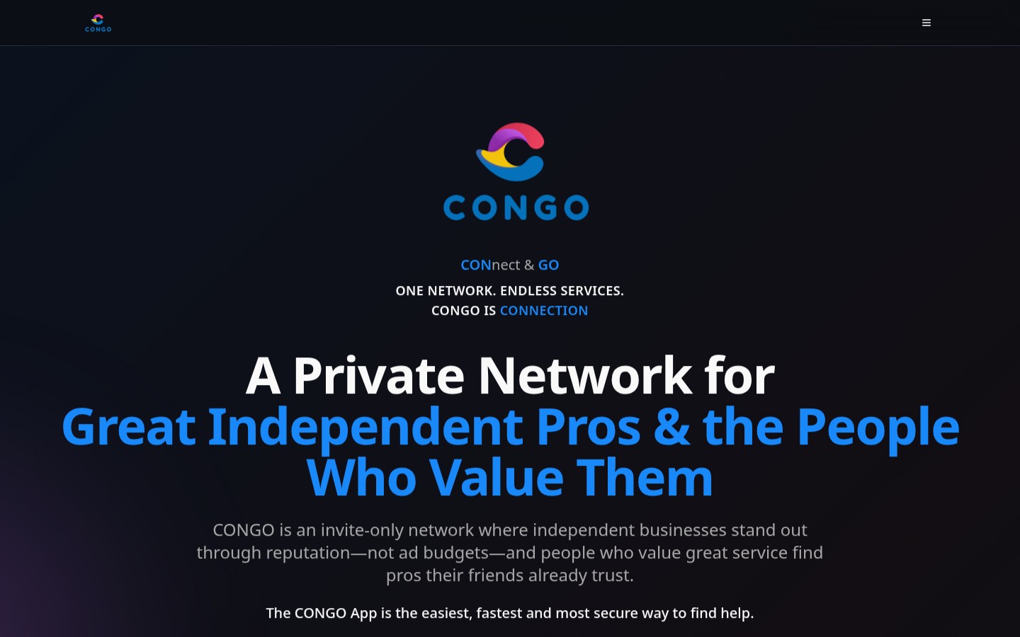 CONGO website homepage